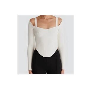 Chic Ronny Kobo Collection Ribbed Blouse Top Sweetheart